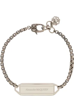 Alexander McQueen Accessoires, Heren, Grijs, ONE Size, Armband met logo