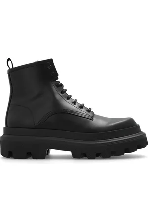 Dolce & Gabbana Schoenen, Heren, Zwart, 40 EU, Leer, Platform gevechtslaarzen