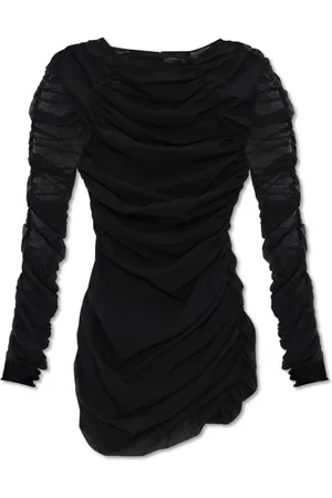 The Mannei Kleedjes, Dames, Zwart, S, Narikala gedrapeerde jurk