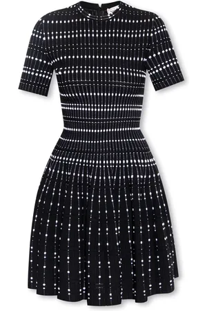 Alexander McQueen Kleedjes, Dames, Zwart, S, Geprinte jurk