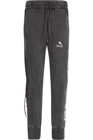 MAUNA KEA Broeken, Heren, Zwart, M, Katoen, Zwarte broek met trekkoord en geribbelde enkel