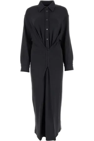 Y / PROJECT Kleedjes, Dames, Grijs, S, Stretch Viscose Overhemdjurk