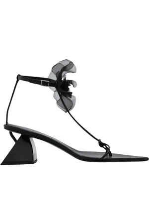 Nensi Dojaka Schoenen, Dames, Zwart, 37 1/2 EU, Leer, Sandalen met hak