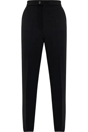 Alexander McQueen Broeken, Heren, Zwart, M, Katoen, Wijde katoenen broek