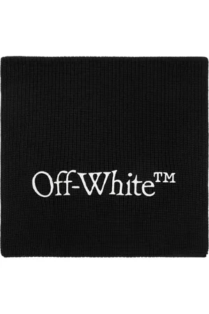 OFF-WHITE Accessoires, Heren, Zwart, ONE Size, Wol, Sjaal met Logo