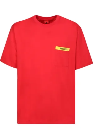 FERRARI Tops, Heren, Rood, L, Katoen, Sportieve Stijl Rood T-Shirt