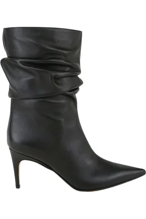 Sergio Rossi Schoenen, Dames, Zwart, 38 EU, Cindy Puntige Neus Enkellaarzen