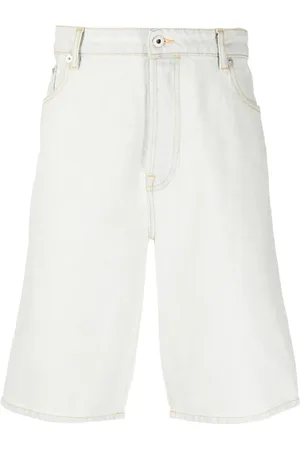 Kenzo Korte broeken, Heren, Wit, W31, Denim, Logo-Geborduurde Denim Shorts