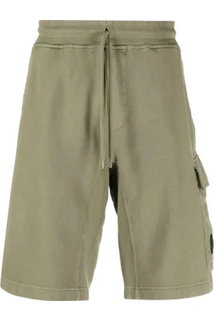 C.P. Company Korte broeken, Heren, Groen, L, Katoen, Olijfgroene Cargo Bermuda Shorts