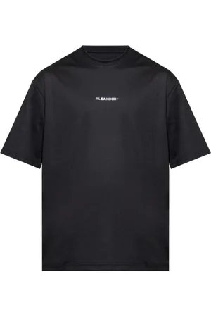 Jil Sander Tops, Heren, Zwart, S, T-shirt met logo