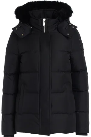Moose Knuckles Jassen, Dames, Zwart, M, Polyester, Donsjas met afneembare capuchon