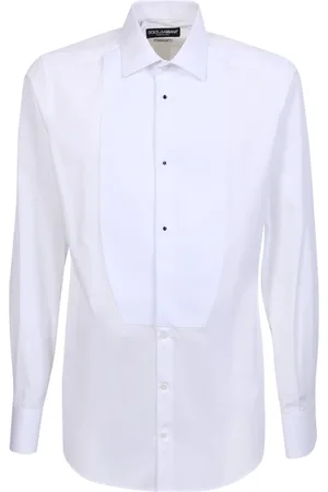 Dolce & Gabbana Overhemden, Heren, Wit, XL, Katoen, Klassieke Op Maat Gemaakte Witte Overhemd