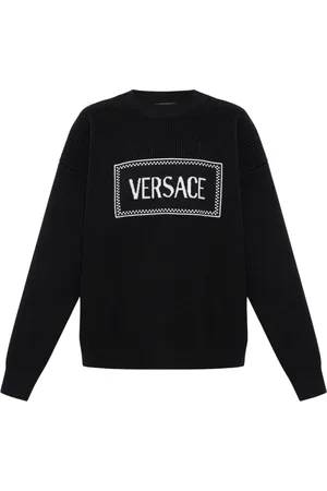 VERSACE Sweatshirts & Hoodies, Dames, Zwart, 2Xs, Wol, Wollen trui