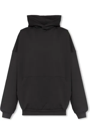 Balenciaga Sweatshirts & Hoodies, Dames, Zwart, M, Katoen, Logo hoodie