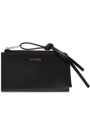 Jil Sander Accessoires, Heren, Zwart, ONE Size, Leer, Kaarthouder met Logo