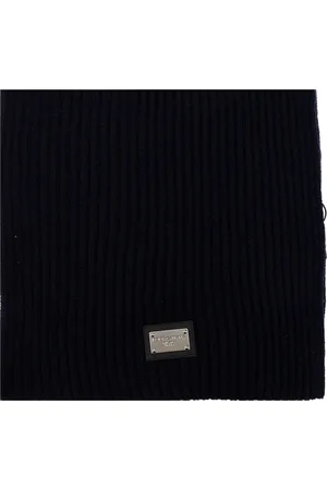Dolce & Gabbana Accessoires, Heren, Zwart, ONE Size, Wol, Sjaal met logo detail