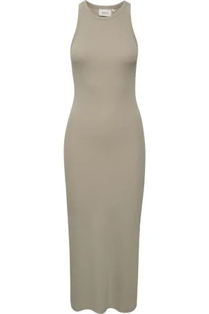Gestuz Kleedjes, Dames, , L, Katoen, Eenvoudige en Elegante Lange Jurk