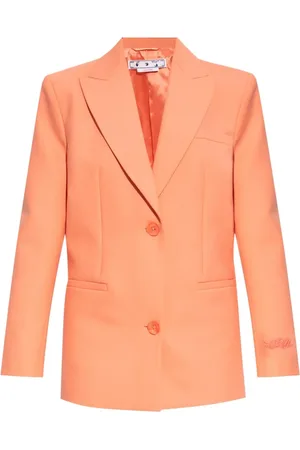OFF-WHITE Jassen, Dames, Oranje, 2Xs, Single-breasted blazer