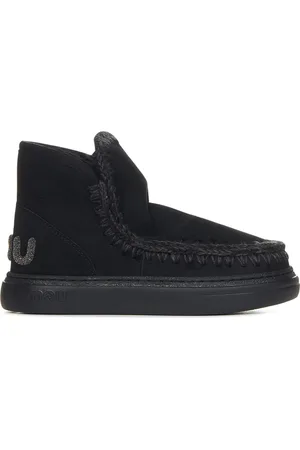 Mou Schoenen, Dames, Zwart, 38 EU, Wol, Zwarte Slip-on Sneakers met Glitter Logo