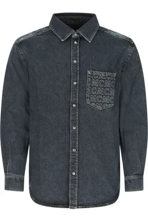 MCM Overhemden, Heren, Blauw, S, Denim, Tijdloze Denim Overhemd voor Heren