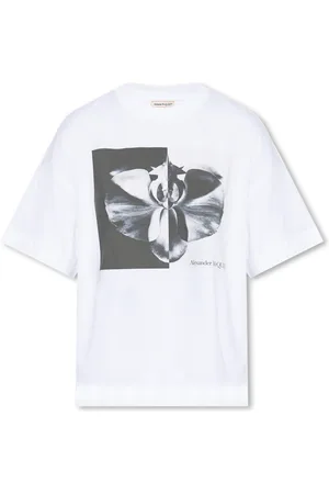 Alexander McQueen Tops, Dames, Wit, 3Xs, Katoen, T-Shirts
