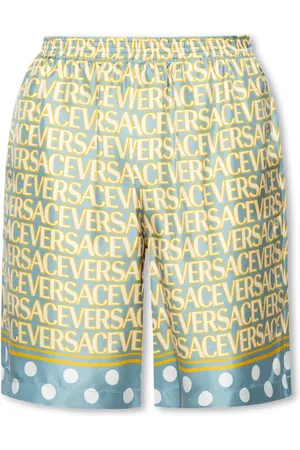 VERSACE Korte broeken, Heren, Blauw, L, Zijden shorts