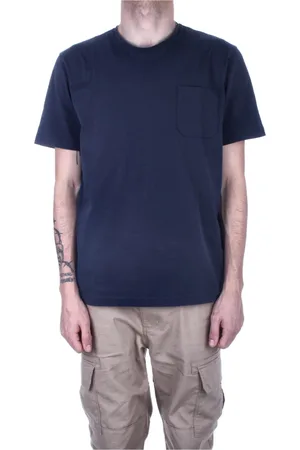 Aspesi Tops, Heren, Blauw, S, Katoen, Blauw Katoenen T-shirt met Voorzak