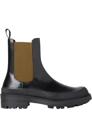 Alexander McQueen Schoenen, Heren, Zwart, 41 EU, Leer, Stack Chelsea Boots, Leer, Moderne Stijl