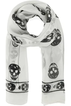 Alexander McQueen Accessoires, Heren, Wit, ONE Size, Zijden Sjaal, Stijlvol en Verfijnd Herenaccessoire