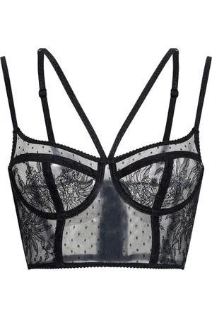 Dolce & Gabbana Tops, Dames, Zwart, S, Kant korset