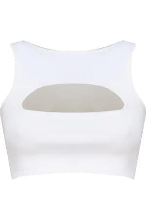 Dsquared2 Tops, Dames, Wit, L, Katoen, Stijlvolle mouwloze top