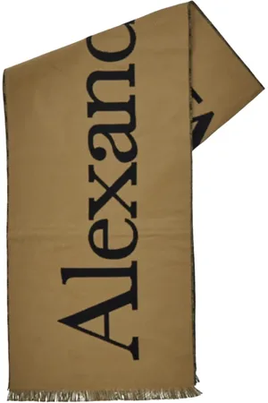 Alexander McQueen Accessoires, Heren, , ONE Size, Wol, Klassieke Logo Sjaal, Tijdloos Ontwerp