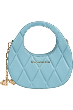 Silvian Heach Tassen, Dames, Blauw, ONE Size, Leer, Handgemaakte leren schoudertas