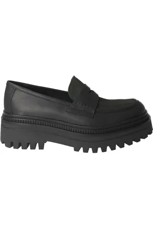 Elvio zanon Schoenen, Dames, Zwart, 40 EU, Leer, Dames Leren Loafer in Zwart/Groen