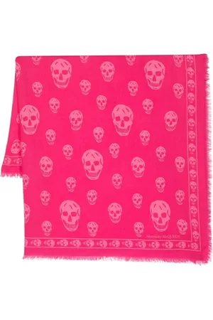 Alexander McQueen Accessoires, Dames, Roze, ONE Size, Wol, Fuchsia Wol Gebreide Sjaal
