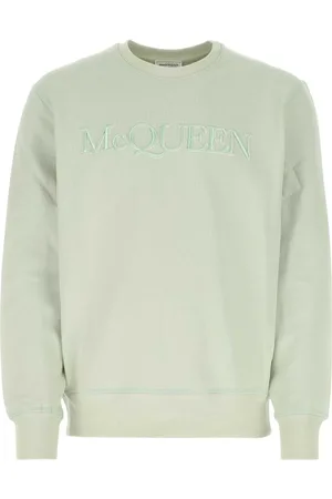 Alexander McQueen Sweatshirts & Hoodies, Heren, Groen, M, Katoen, Pastelgroen Katoenen Sweatshirt voor Heren