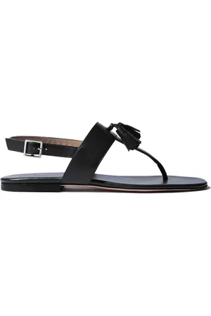 Scarosso Schoenen, Dames, Zwart, 37 EU, Leer, Emma Handgemaakte Teensandalen