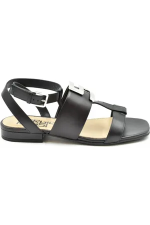 Sergio Rossi Schoenen, Dames, Zwart, 36 EU, Elegante zomerse platte sandalen