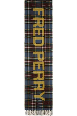 Fred Perry Accessoires, Dames, Rood, ONE Size, Wol, Oversized Tartan Sjaal - Authentieke Grafische Stijl