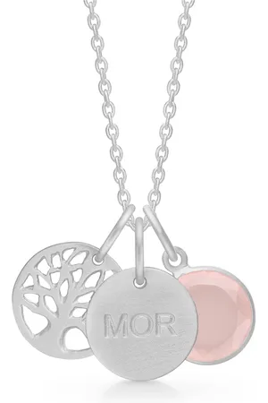 Frk Lisberg Accessoires, Dames, Grijs, S, Het hout van het leven/moeder ketting zilver