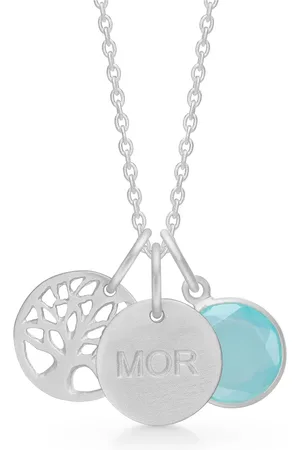 Frk Lisberg Accessoires, Dames, Grijs, M, Het hout van het leven/moeder ketting zilver