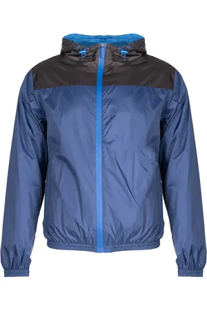 Invicta Jassen, Heren, Blauw, L, Eenvoudige Stijl Jas met Capuchon en Rits