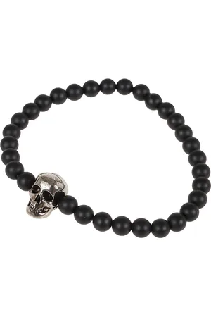 Alexander McQueen Accessoires, Heren, Zwart, ONE Size, Skull Beaded Armband