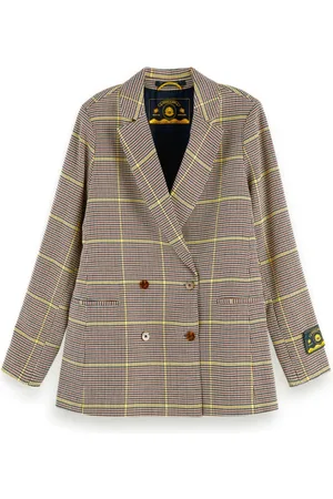 Scotch&Soda Jassen, Dames, Grijs, L, Dubbelbreasted Blazer