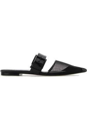 Alexander McQueen Schoenen, Dames, Zwart, 38 EU, Leer, Zwarte mesh en leren Punk muiltjes