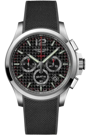 Longines Accessoires, Dames, Zwart, ONE Size, Conquest V.h.p. 44mm Quartz Horloge