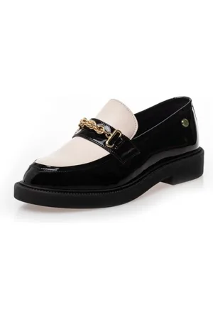 Copenhagen Shoes Schoenen, Dames, Zwart, 40 EU, Leer, My Life Loafers - Beige/Zwart