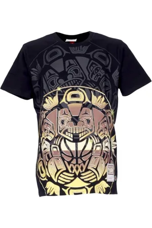 Mitchell & Ness Tops, Heren, Zwart, S, T-shirt NBA Big Face 4.0 Hardwood Classics Vangri