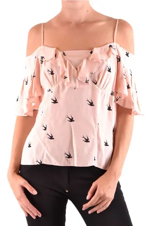 Alexander McQueen Blouses & Shirts, Dames, Roze, S, Wl 0486568 Top uit de Ss 18 Collectie