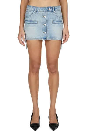 Courrèges Rokken, Dames, Blauw, S, Denim, Denim Strap Rok